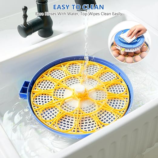 Incubators for Hatching Eggs - 18 Egg Capacity, Egg Incubator with Automatic Egg Turning and Temperature Control, Incubator for Chicken, Duck, Goose, Quail, 360° Full View, Home Farm Classroom Use
