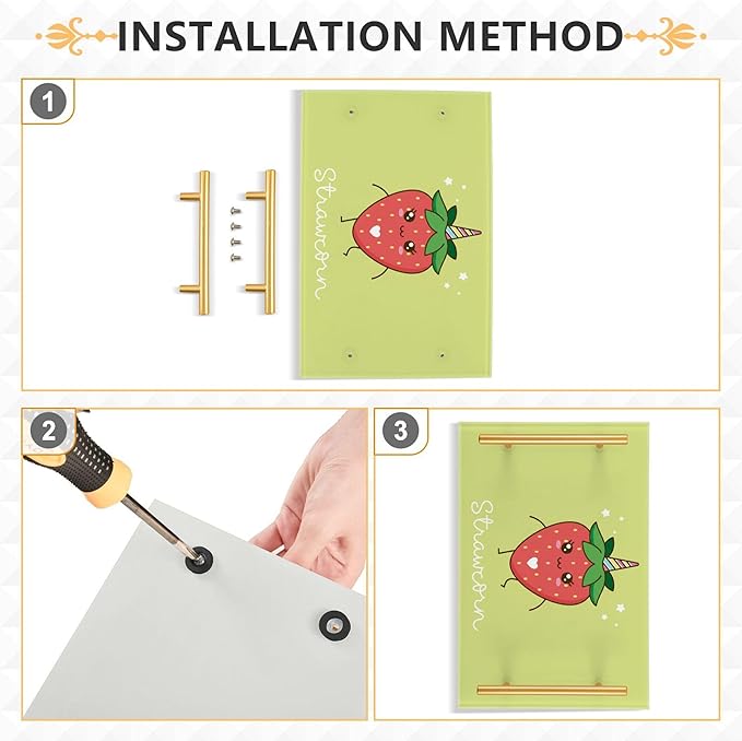 Bathroom Vanity Tray Counter Organizer, Cute Strawberry Decorative Tray with Handles Countertop Storage for Bathroom Bedroom Kitchen Home Farmhouse