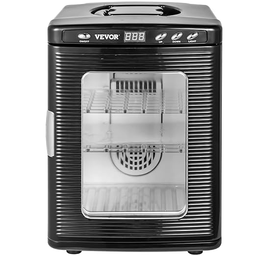 Happybuy Black Reptile Incubator 25L Scientific Lab Incubator Digital Incubator Cooling and Heating 5-42°C Reptile Egg Incubator 12V/110V Work for Small Reptiles