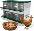GarveeLife Wall-mountable Roll Away Metal Chicken Nesting Box for Laying Eggs, Rustproof Chicken Laying Boxes for Hens, Ventilated with Perch, Waterproof (Green, 8 Compartments with 8 Fake Eggs)