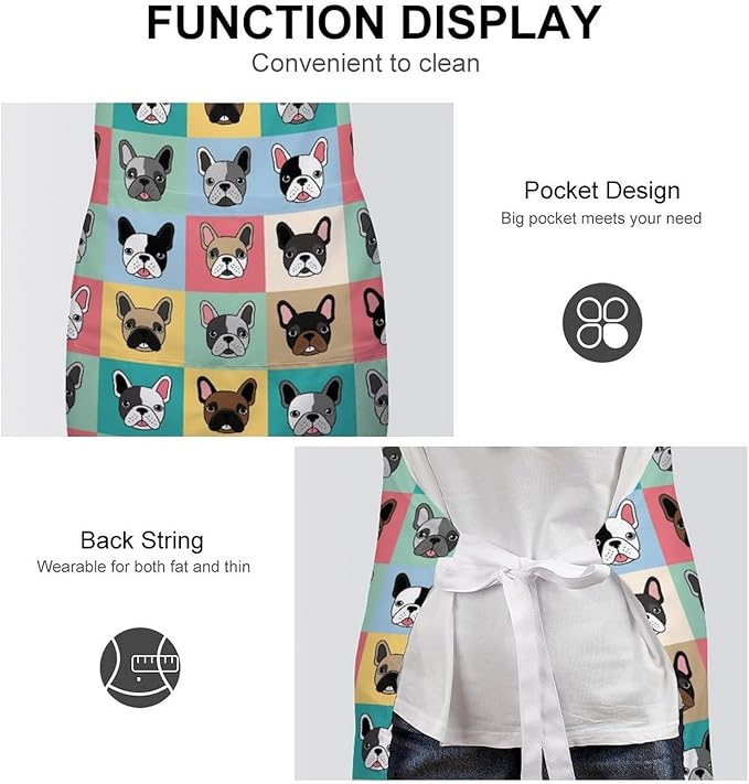 Chef Bib Apron for Restaurant, Anti-Stain with Pocket Adjustable, Cooking Dishwashing Lab Use