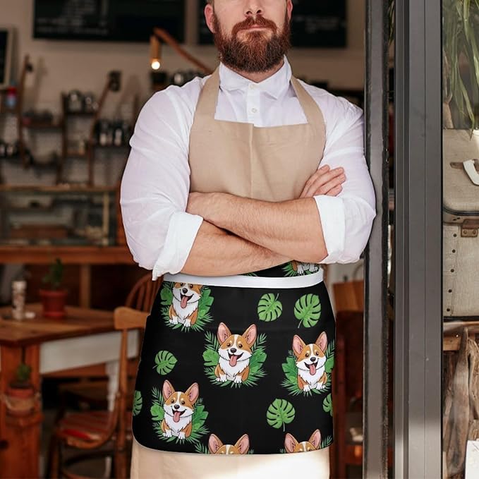 Unisex Half Waiter Waist Short Apron Waterproof Chef Works Waitress Aprons