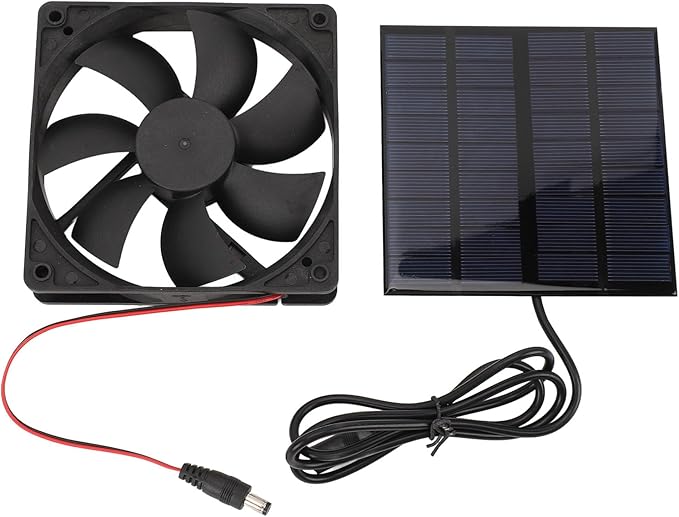 Solar Powered Portable Exhaust Fan Efficiently Vents Hot Air for Chicken Coop, 9V 12W Sunlight Power Panel Kitchen Attic Ventilation