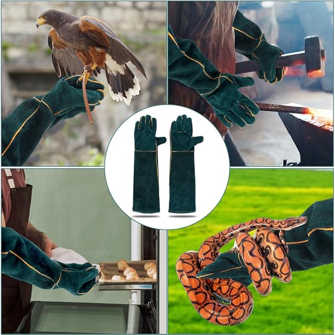 PUXING Animal Handling Gloves Bite Proof 23.6inch Durable Bite Resistant Gloves for Bathing Anti Scratch Protective Gloves
