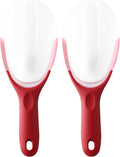 Spring Chef Red Magnetic Ice Scoop for Freezer Bin - Flexi-Plastic Ice Scoopers for Food with Soft Grip Handle - Popcorn Scoop - Kitchen Scoopers for Flour, Grain, Pet Food - Dishwasher Safe - 2 Pack