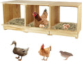 Nesting Boxes for Chickens 3 Compartments Chicken Nesting Boxes Wall Mount Nest Box for Chicken Coop Versatile Use Wood Nesting Boxes for Hens Easy to Assemble for Chickens, Hens, Ducks