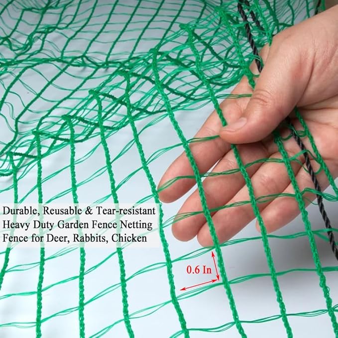 Plastic Garden Fence 4x65 FT Deer Fence Netting, Temporary Mesh Fencing Animal Barrier for Deer, Chicken, Poultry, Pet, Wildlife, Garden Bird Netting for Plant Fruit Tree Vegetable Protection