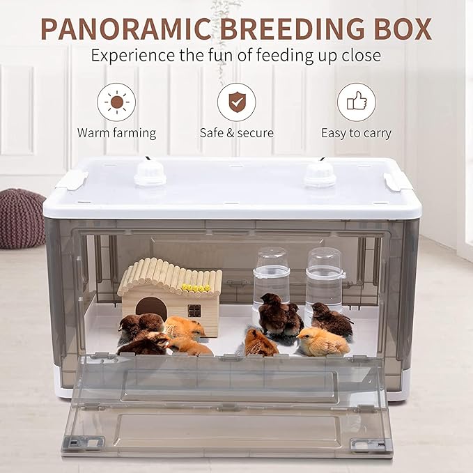 Chick Brooder,Brooder Box for Chicks,Brooder Heater Warms up to 25 Chicks (23″x17″x14″)