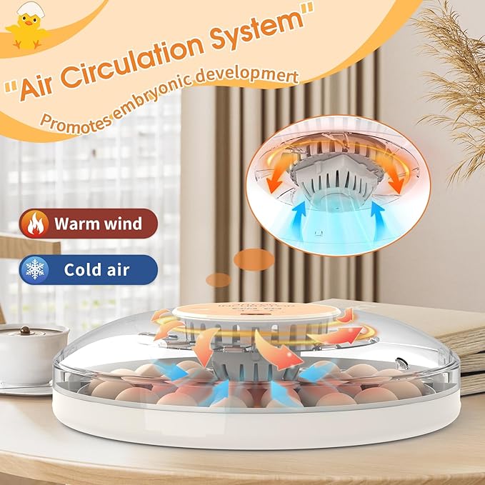 HOWOOIUA 30 Egg Incubator with Automatic Egg Turning, Temperature Control and Humidity Monitor Incubators for Hatching Eggs, Chicken, Ducks, Goose, Pigeon, Quail, Parrot Incubator for Farm, Lab