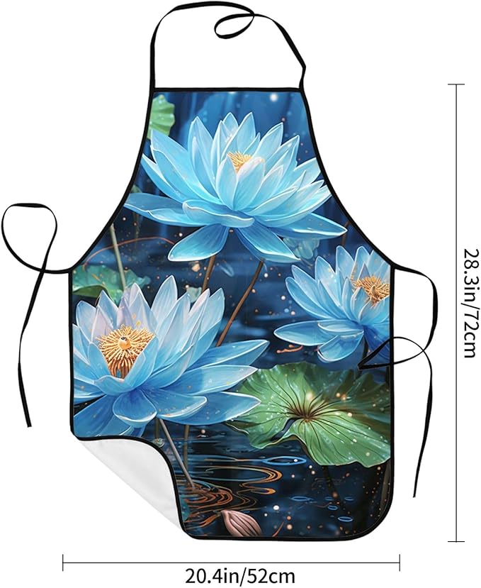 Kitchen Aprons for Men Women Waterproof Apron with 2 Pockets Tropical plants and parrots Apron Adjustable Bib Aprons