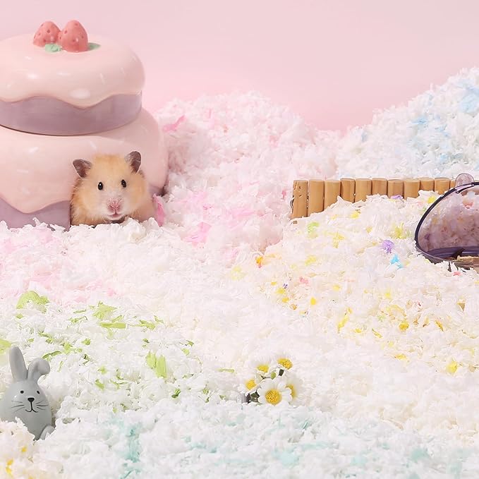 99% Dust-Free Soft Natural Paper Bedding with Odor Control, for Hamsters, Guinea Pigs,Rabbits, Chinchillas, Rats, Mice, Gerbils, Bunniess, Rodents, Small Animals - 36 Liters (Pure White)