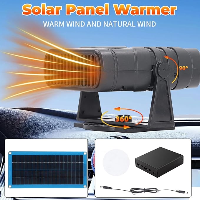 2026 Solar Heater for Chicken Coop, 30W Solar Powered Heater, Chicken Coop Heaters for Winter, Waterproof, SolarS Panel Heaters with Overheating Protection, for Drying Heating Pet House (+Accessory)