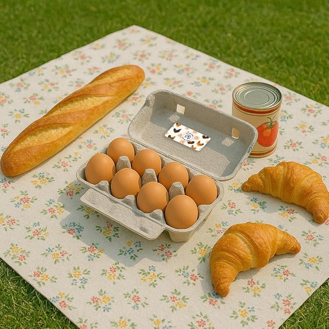 160 Pcs Farm Fresh Eggs Carton Labels, 4 x 2 Inch Rectangular Floral Printed Unwashed Eggs Labels Self-Adhesive Egg Packaging Stickers for Chicken Egg Box Container Farm Supplies