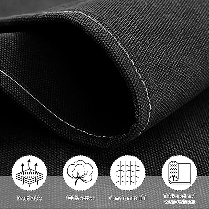 Unisex Aprons with Large Pockets,Cotton Canvas Cross Back Heavy Duty Adjustable Work Apron,Size Kids to Adult
