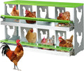 Chicken Nesting Box,Heavy Duty Metal Nest Boxes,8 Hole Roll Away Nesting Boxes,with Large Vented Holes,Wall-Mountable Chicken Coop Nesting Boxes,for Chickens,Ducks,Large Egg Boxes (Green 8 Hole)