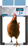 Automatic Chicken Coop Door Opener, ChickenGuard One in All 4 Colours, Timer/Light Sensing, Winter Mode, Auto-Stop & Predator Proof, 3 Power Options, Solar, Battery or Electric (Blue + Batteries)