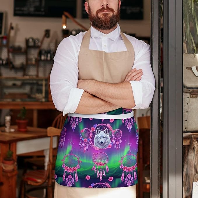 Short 3 Pockets Waist Waiter Waitress Half Apron Waterproof Chef Aprons