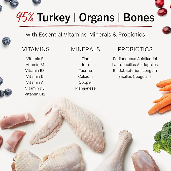 Stella & Chewy's Freeze-Dried Raw Tantalizing Turkey Meal Mixers- Dog Food Topper and Mixer - Made with 95% Cage-Free Turkey, Organs & Bone - Perfect for Picky Eaters - Grain-Free - 35 oz
