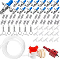 Automatic Rabbit Watering System Kit Include 15 Nipple Drinker Feeders, 20ft Hose, Watering System Bucket Connector, Hole Opener, 6 Spring Latches for Rabbit Cage Doors