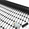 PotatoLife Plastic Mesh Fence, Extra Strength 4'x100' Roll with 50 Zip Ties, Resuable Temporary Netting for Garden Fencing, Snow Fencing, Animal Barrier, Poultry, Deer, Dog, Construction, Black