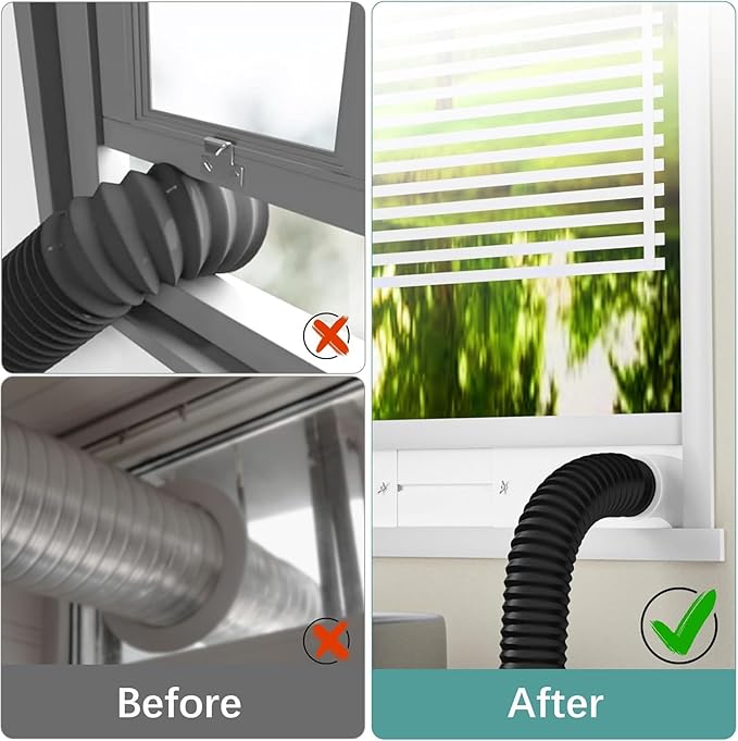 Dryer Vent Window Kit, 4 inch Adjustable Window Vent Kit for Exhaust Ventilation(Adjustable Up to 47 inches)