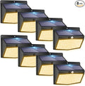 [138 LED/8 Packs] Solar Motion Sensor Lights Outdoor Waterproof with 3 Lighting Modes Wall Lights Solar Security Powered Lights for Garden Fence Yard Deck Garage, Warm White