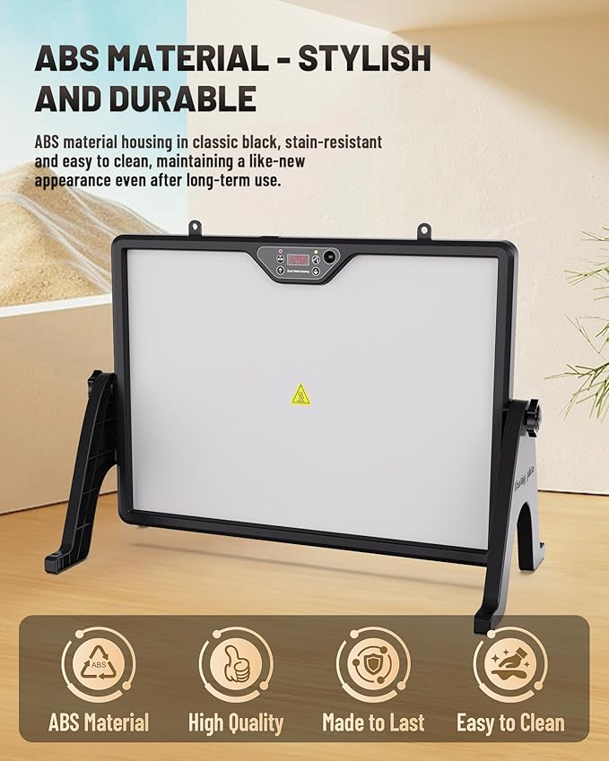Dual-Sided Chicken Coop Heater for Winter, 180W Adjustable Temperature with Digital Display Panel, 360° Adjustable Angle, Timer & Cycle Mode, Built-in Light, 16 x 12 Inch Heat Plate for Chicken Coop