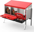 Chicken Nesting Box 3 Hole, Galvanized Steel Nest with Roll Away Egg Collection & Swing Perch, Easy-Clean Laying Box for Hens, Heavy Duty Design for Chicken Coop