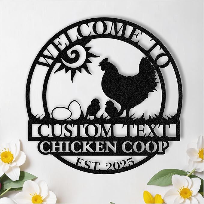 Custom Chicken Coop Signs, Personalized Funny Chicken Coop Signs, Custom Metal Farm Sign for Outside, Chick Hen House Sign Funny Farmhouse Outside Wall Decor Gift