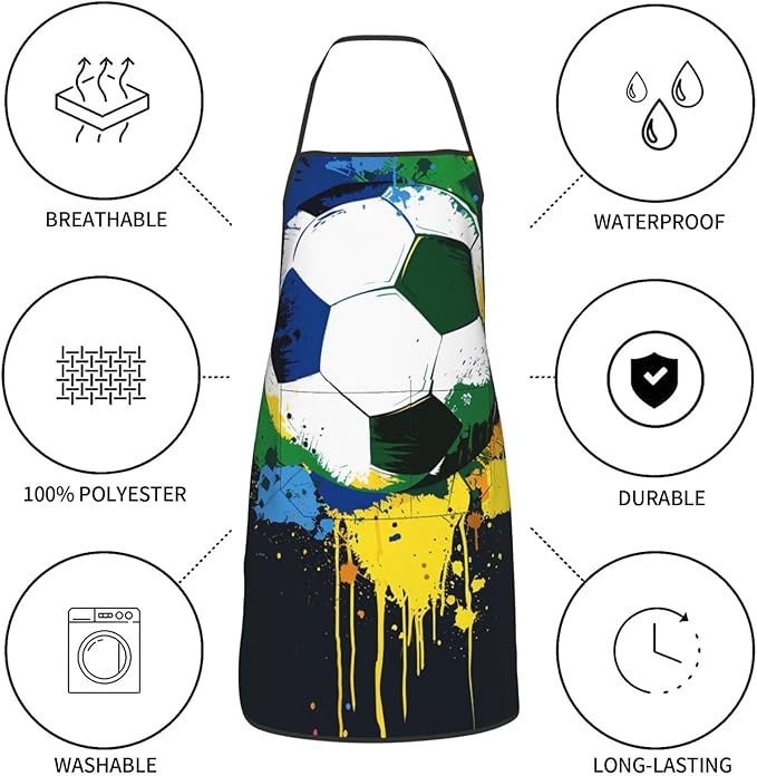 Cute Colorful Dog Paw Printed Unisex Bib Aprons BBQ Cooking Kitchen Aprons for Women Men Chef