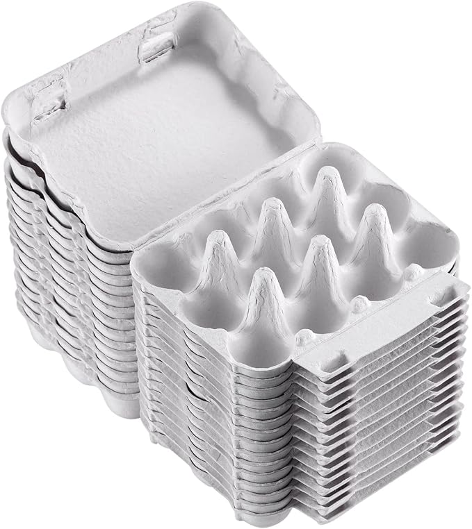 30 Pack Quail Egg Cartons, 3x4 Dozen Egg Carton, Blank Natural Pulp Eggs Container Holder Reusable for 12 Count Quail Huevo Storage Strong Tray for Refrigerator