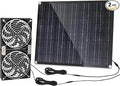 Chicken Coop Fan Solar Powered,20W Solar Panel Powered with Dual Ip67 Waterproof Fans for Green House,Shed,Dog House, 2 Way Air-Flow Intake Or Exhaust Chicken Coop Fan Solar