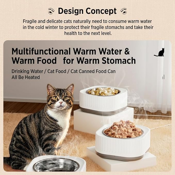 Heated Water Bowl, with Waterproof Design, Keeps Water Warm (35-40°C) in Gardens, Thermostatic Control Anti-Freeze Heated Pet Water Bowl for Chicken,Duck,Goose,Rabbit (Yellow)