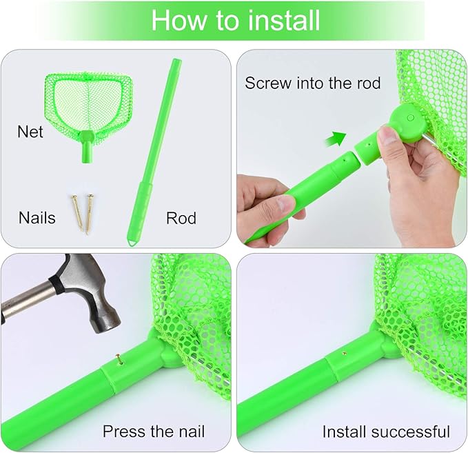 Coopay 4/8 Pieces Butterflies Fishing Net Catching Bug Floating Bait Beach Nets for Outdoor Playing
