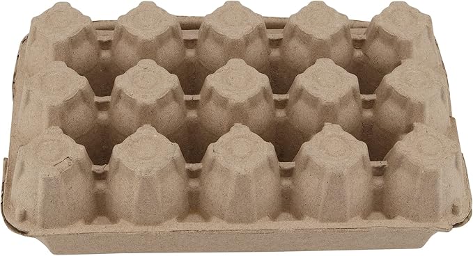 KEILEOHO 15 Pack Eggs Cartons Bulk, Blank Natural Pulp Egg Cartons Holds 15 Eggs, 3x5 Style Egg Storage Containers Holder