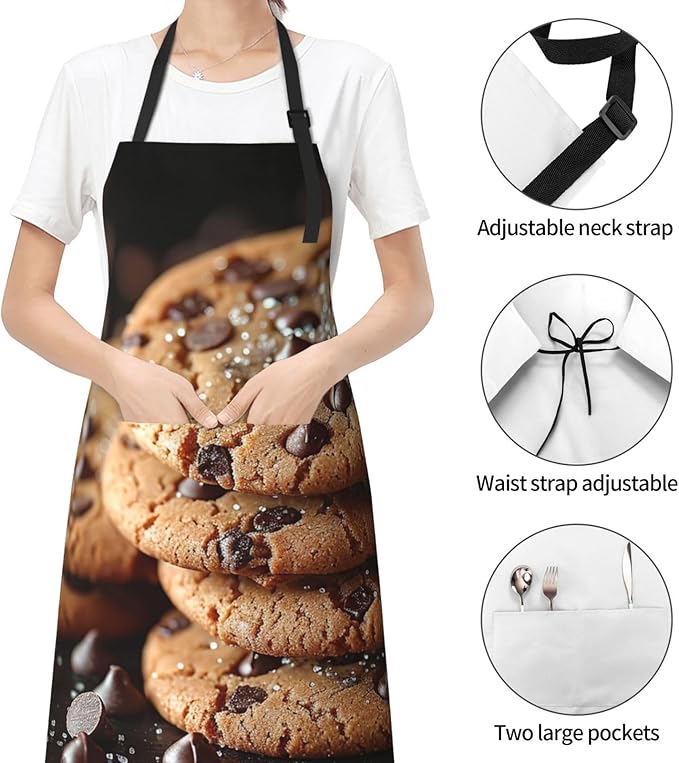 Kitchen Aprons for Men Women Waterproof Apron with 2 Pockets Cool Steampunk Gears Apron Adjustable Bib Aprons