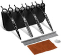 Dream Reach Dog Grooming Scissors - 7 Inch Professional 6 in 1 Pet Grooming Kit Sharp and Durable Shears Set Thinning, Chunker, Straight, Curved Shears and Comb for Dog Cat Pet, Black