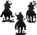 J-Fly Western Cowboy Wall Decor Vintage Cowboy Wall Art Valentine Home Decor Rustic Door Decorations Hanging Outdoor Indoor Bedroom Living Room Bathroom Black