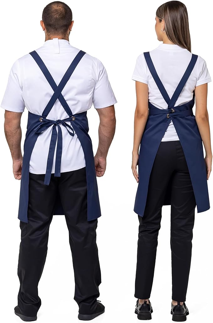 Aquasafe Water-Repellent Cross-Back Bib Apron - Unisex One Size