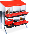 Nesting Boxes for Chickens - 6-Hole Chicken Nesting Boxes for Laying Eggs,Chicken Nesting Box with Lockable Lid - Secure Egg Laying Box for Farm & Backyard - Easy Egg Collection & Protection