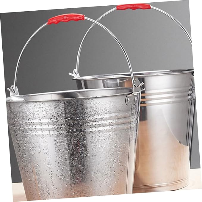 BESTOYARD Capacity Stainless Steel Water Bucket Lid Multifunctional Milk Container for and More Heavy-Duty Portable Design for Farm Home and Outdoor Use