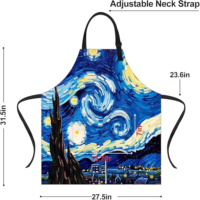 Apron Adjustable Waterproof with Two Deep Pockets Wowen men for Summer BBQ Pool Parties & Resorts