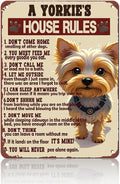 Yorkie Art Wall Decor Yorkie House Rules Metal Tin Sign Vintage 'I Am Your Friend' Tin Poster 12x16 Inch Dog Iron Sign Home Kitchen Bathroom Garden Restaurant Garage Office Man Cave Wall Decor