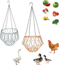 2pcs Hanging Chicken Feeder Large Poultry Fruit Feeder Treat Holder Chicken Accessories Supplies Cabbage Ball Cage Coop Toys for Hens Goose Duck