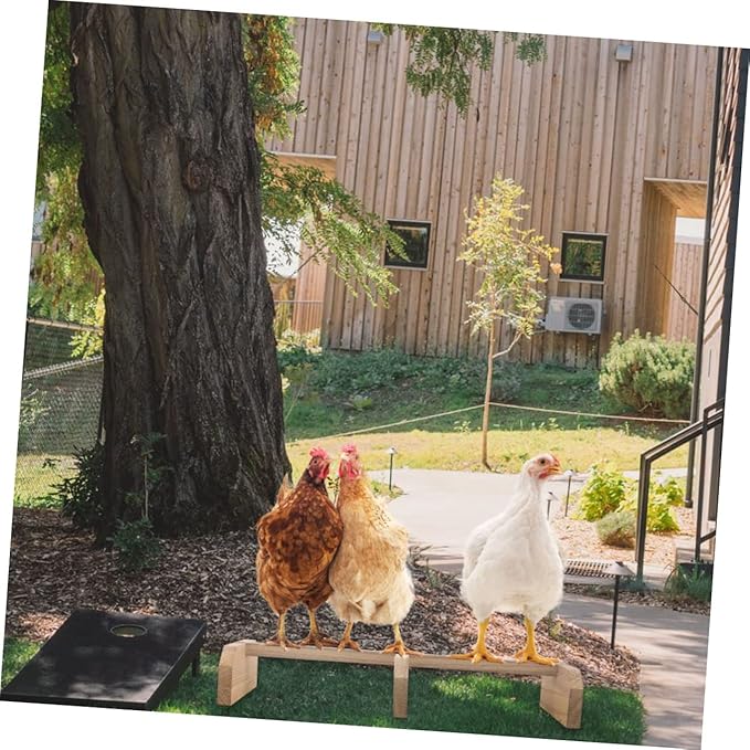 Mipcase Wooden Chicken Perch Stand Toy for Hens Roosting Bar for Chickens Sturdy Bird Stand Accessory for Pets for Parrots and Small Birds