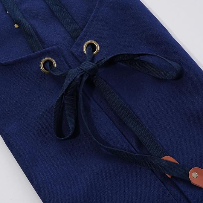 Chef Aprons for Men Canvas Apron with Large Pockets and Adjustable Neck Strap for Cooking,BBQ, Gardening
