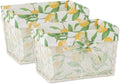 DII Farmhouse Chicken Wire Storage Baskets with Liner, Medium, Antique Lemon Print, 11x7.88x7", 2 Piece