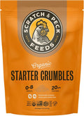 Scratch and Peck Feeds Whole Grain Starter Crumbles Chicken and Duck Feed - 10 lbs Bag - Corn-Free and Soy-Free - 20.5% Protein, Certified Organic and Non-GMO Project Verified Chicken Food