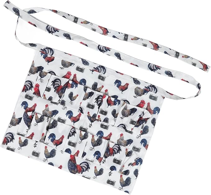 Eggs Collecting Apron for Chicken Hens Duck Goose, Adult Style L with 12 Pockets, Hands Free Egg Gathering Apron for Farm Kitchen Use, Strong Cloth Material for Safe Egg Storage (Type 4)