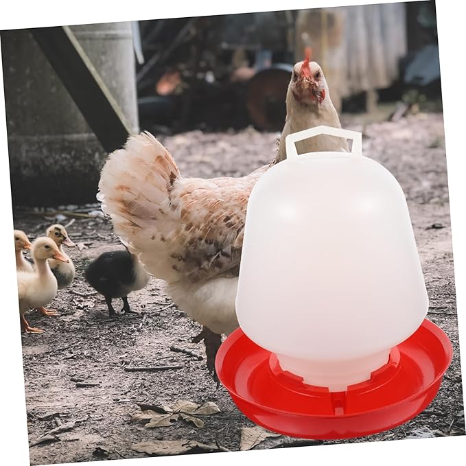 POPETPOP Automatic Chicken Waterer Poultry Feeder- Thickened Chick Feeder and Waterer, Poultry Fountains, Automatic Chicken Water Waterer Water Feeding Dispenser for Farm Coop (